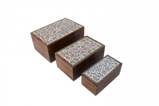 Carved Wooden Box Merchants of India products